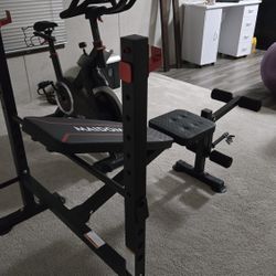 Combo Bicicleta Estatica Y Banco De Pesas