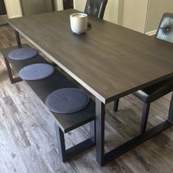 Dinning Table + Bench And Chairs 