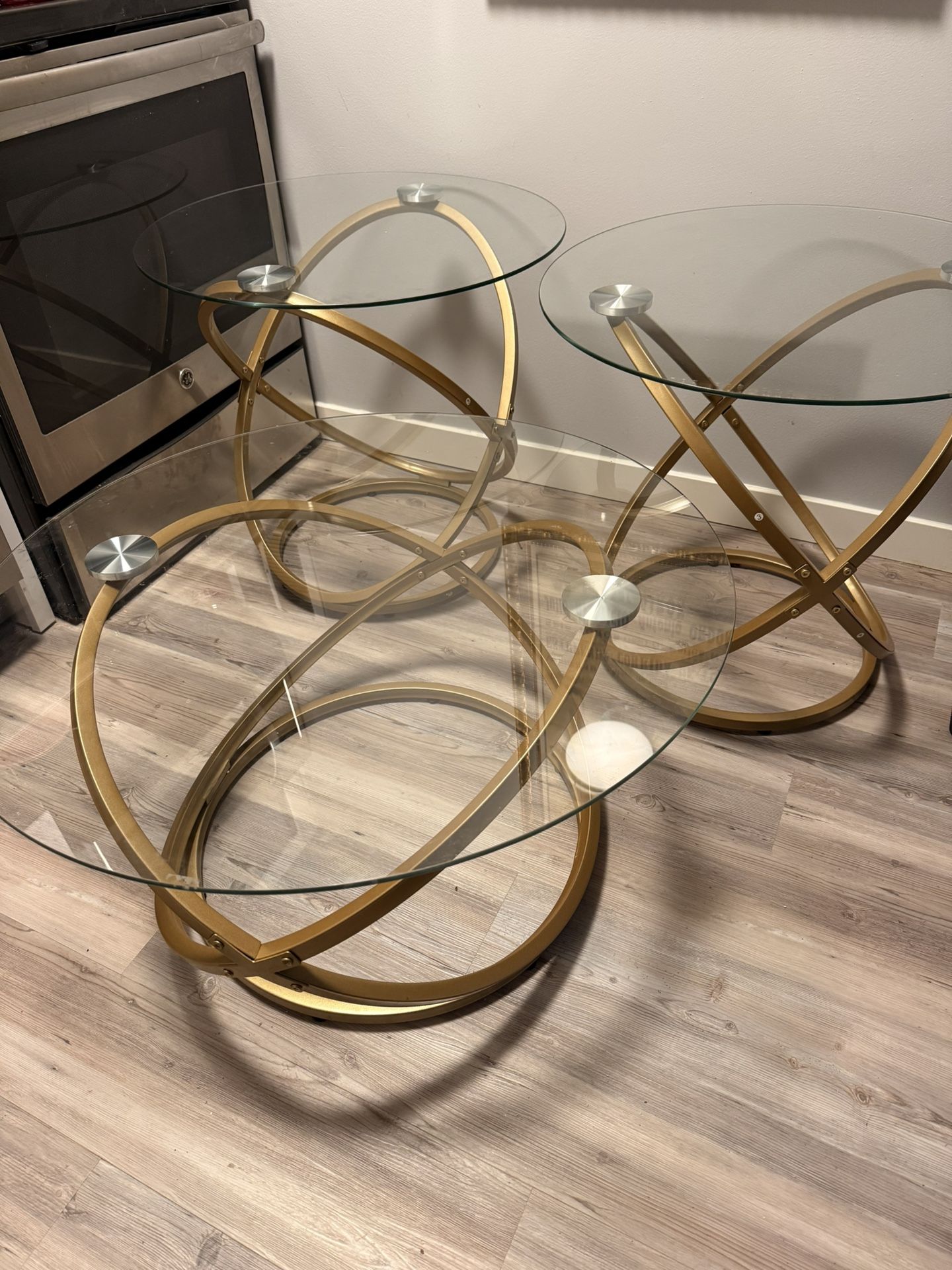 Glass Coffee Table Set 
