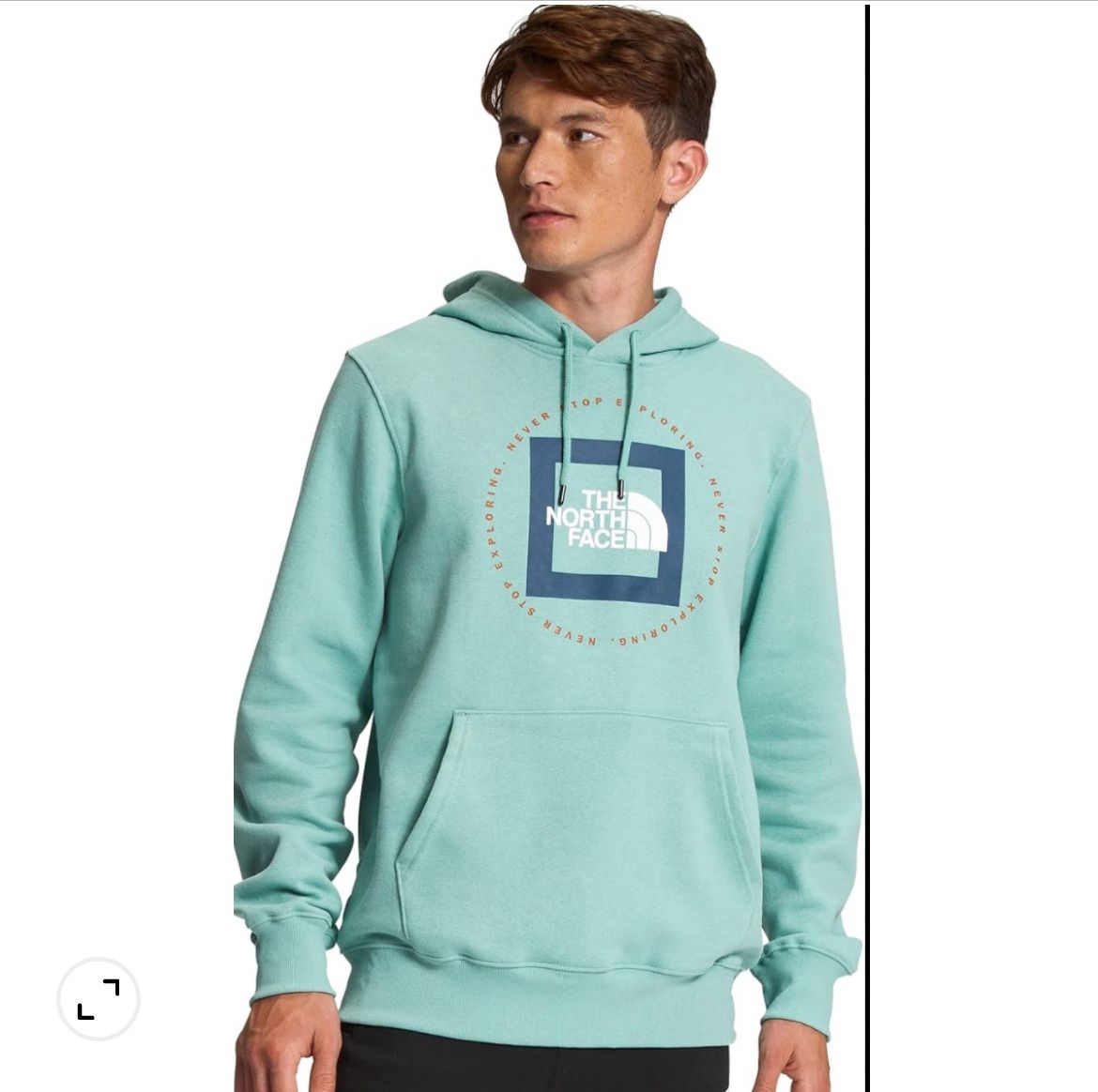 The North Face teal never stop exploring logo hooded sweatshirt L 