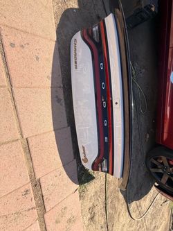 White Dodge Charger trunk