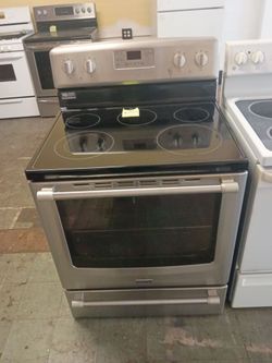 Maytag electric stove stainless steel and black