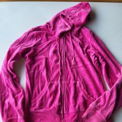 Jr lg Pink Rose pink fleece zip up hoodie Lot 38