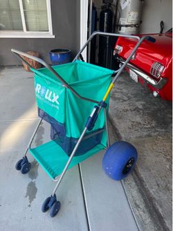 Beach Cart With 4 Balloon Wheels for Sand, Foldable Storage Wagon