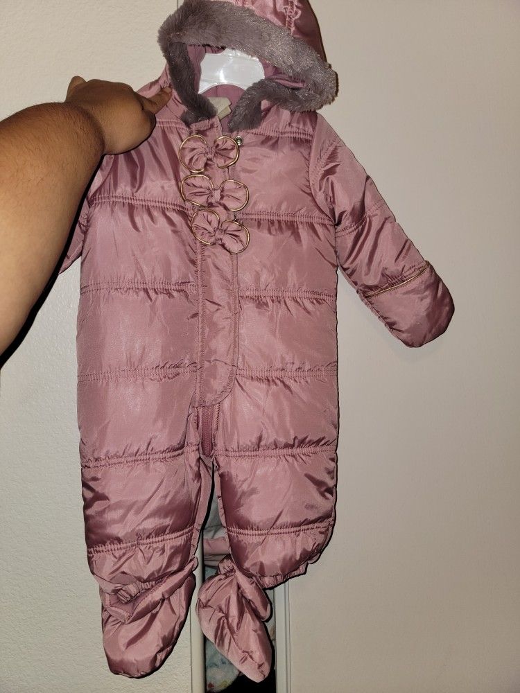 Mono Traje De Nieve Para El Frio De Nina, 6 A 9 Meses