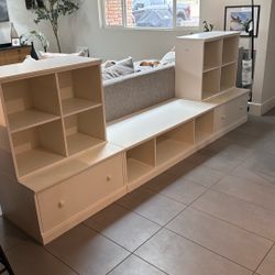 Pottery Barn Kids Entertainment Shelving  And Tv Stand White 3 Pieces 