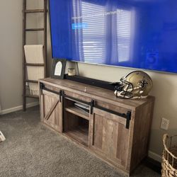 Rustic TV console With Barn Doors