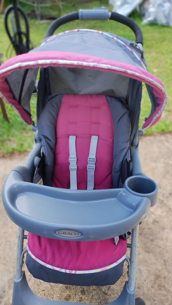 Pink and Gray Stroller and Designs 