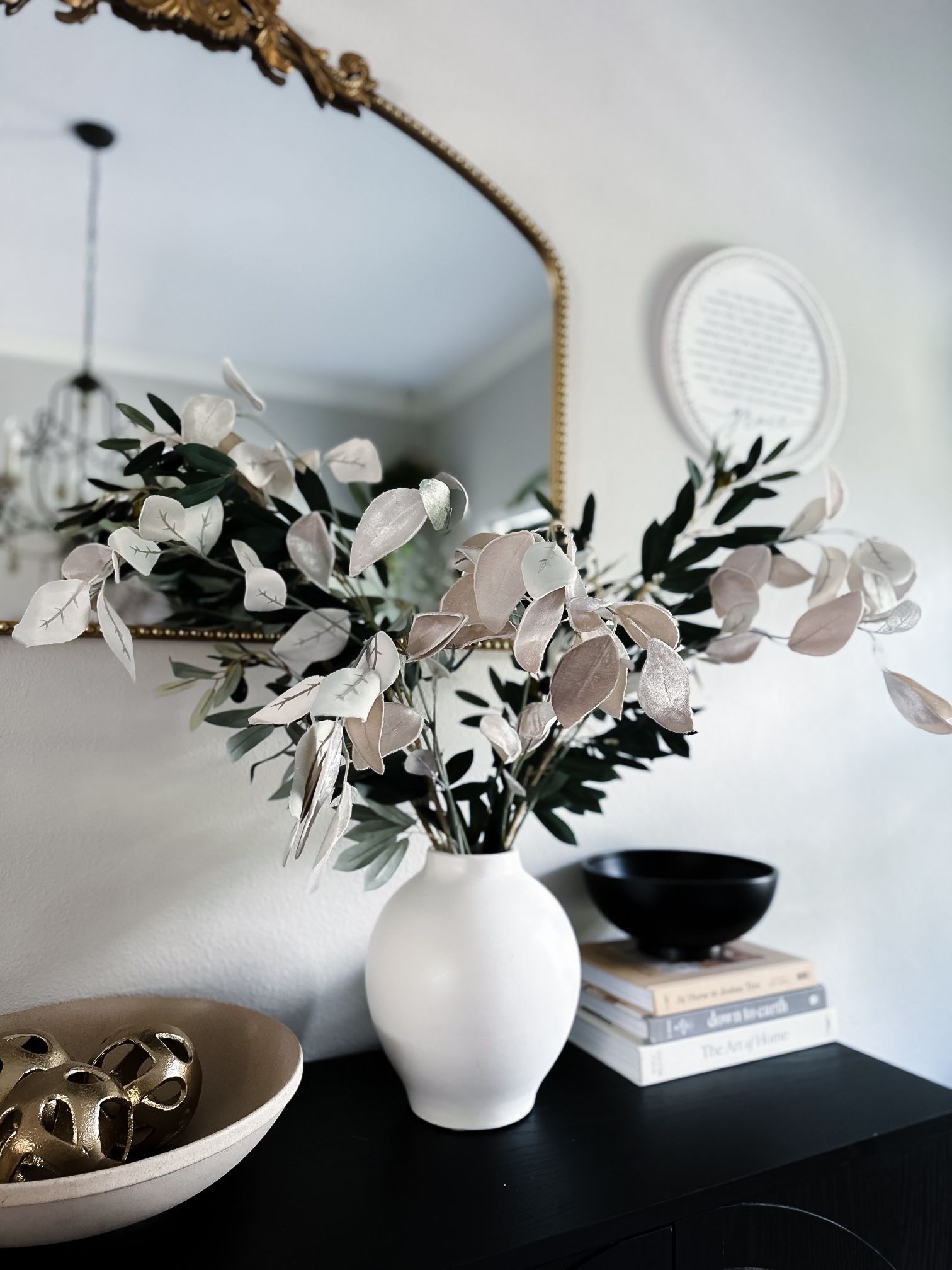 4 Extra tall velvety soft artifical Eucalyptus leaf stems icy blue