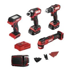 SKIL 12-volt 5-Tool Brushless Power Tool Combo Kit (2-Batteries and Charger Included)