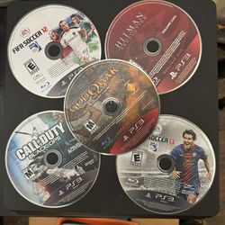 Five PS3 Game Disc — FIFA13/ Fifa12 / Hitman /god If War / Call Of Duty Black Ops $20 Take All