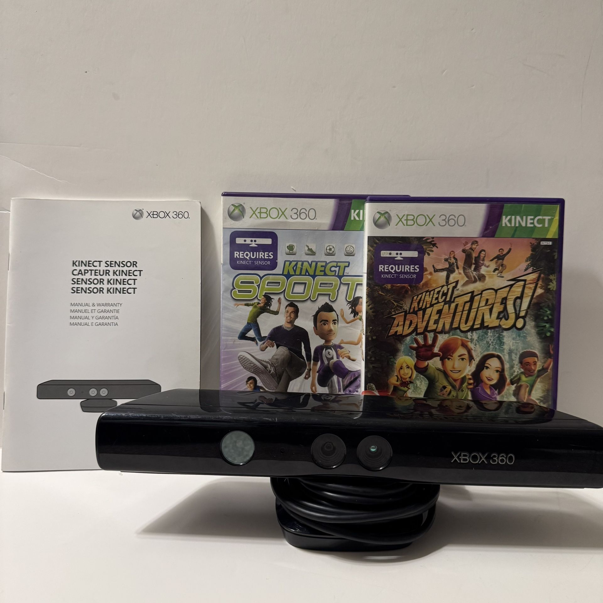 Microsoft Xbox 360 Kinect Sensor Model 1414 With Games