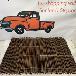 Set Of 4 Wood Reed Twig Placemats Natural Tropical Tiki Bar Brown 20" x 14"