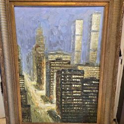 New York Skyline Original Oil Painting