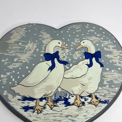 Vintage Ducks With Bows Winter Theme Wall Decor 
