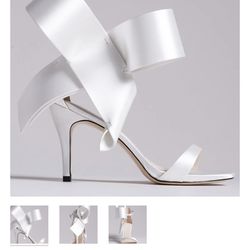 White Bow Heels
