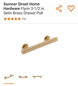 Sumner Street Home Hardware Flynn 3-1/2 in. Satin Brass Drawer Pull