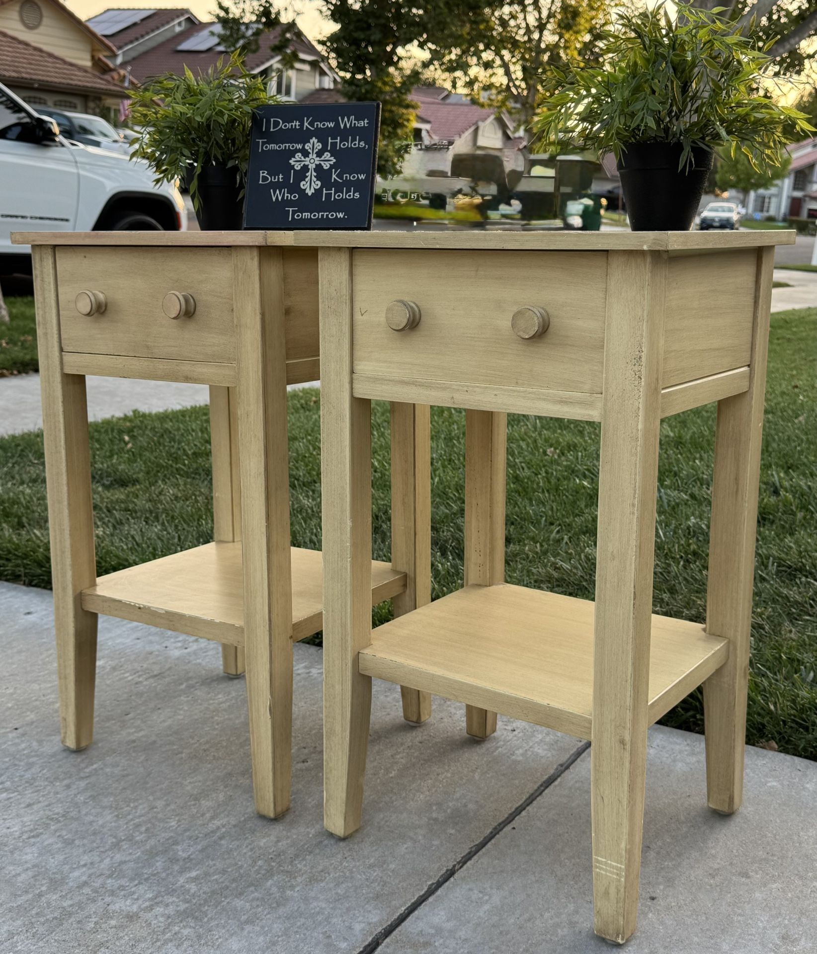 (2) Cute World Market/Cost Plus Small End Tables