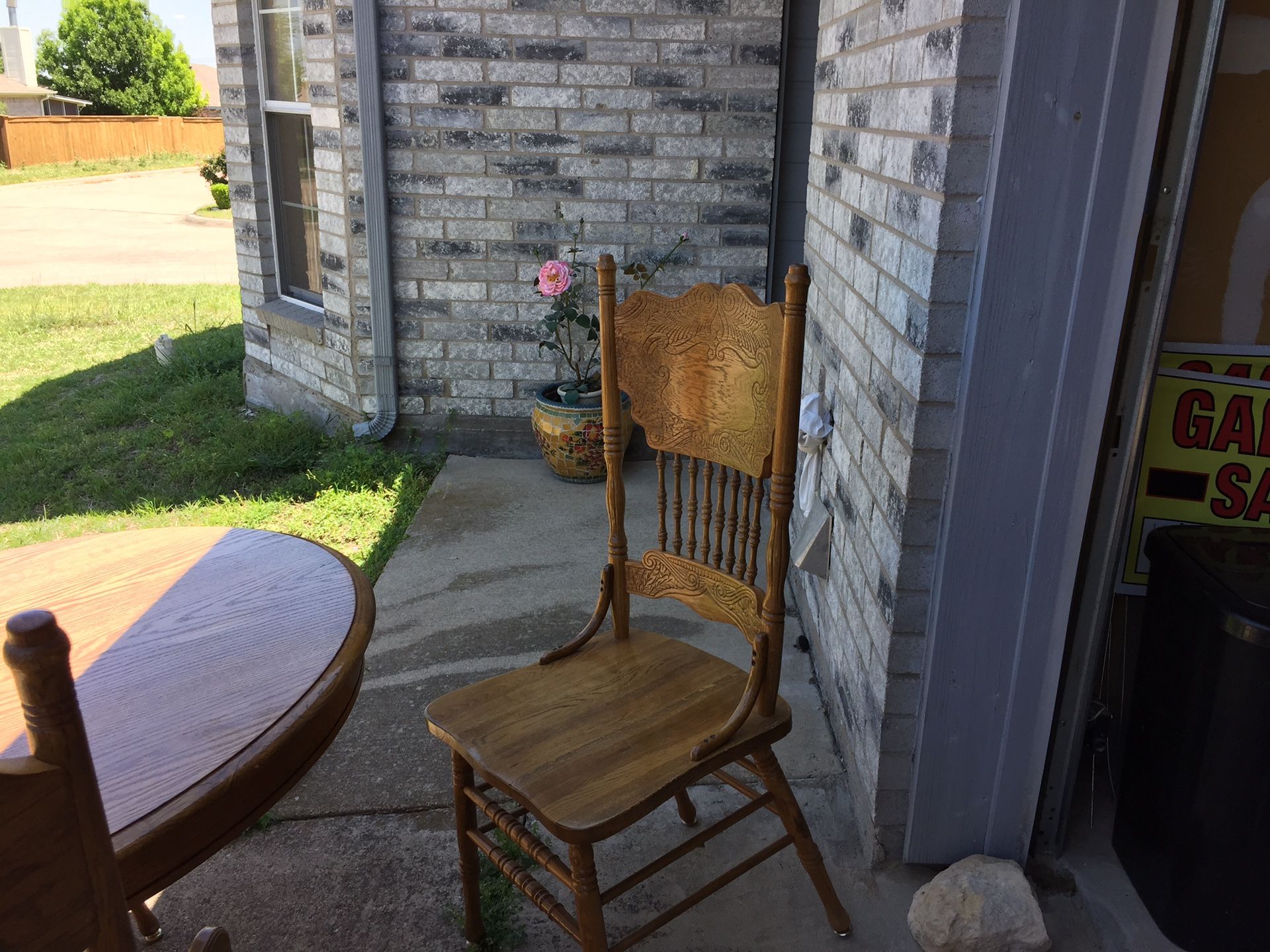 Dining table and four chairs