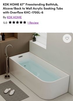 67" Freestanding Acrylic Bathtub