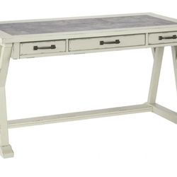 Jonileene Home Office Large Leg Desk White/Gray