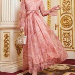 Beautiful Pink Maxi Dress For Summer