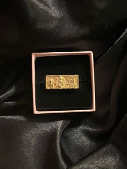 100 Bill ring gold plated