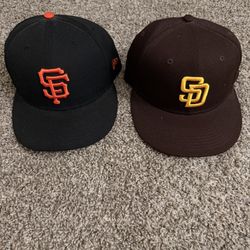 San Francisco Giants and San Diego padres Hats 