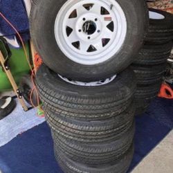 Trailer rim and tire