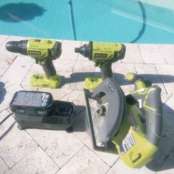 Ryobi Combo 18 Volts .Drill And Circular Saw 