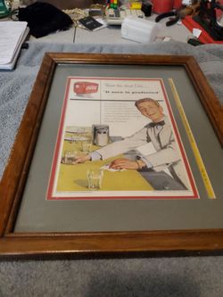 Framed Vintage Coca-Cola Advertisement Print