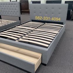 Gray Queen Storage Bed With Nice Supreme Orthopedic Mattress Included 