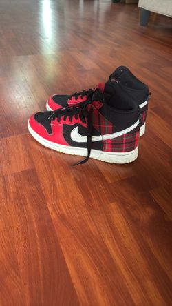 Nike High Dunks tartan plaid red