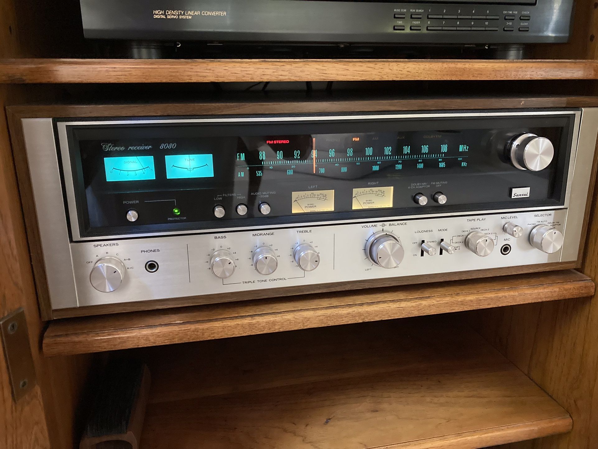 Sansui Stereo Receiver, ESS Amt 1a Speakers, Pioneer Pl-600 Fully Automatic Turntable, Sony CPD-C235 5 Disc CD Changer