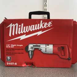 Milwaukee Half-Inch Electric Right Angle Drill Kit With Hard Case New