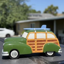 WOODYS WAGON CLAY COOKIE JAR
