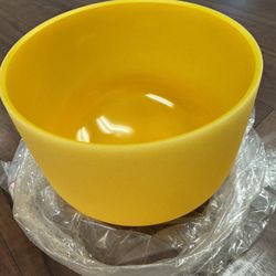 Yellow Crystal Singing Bowl E Note