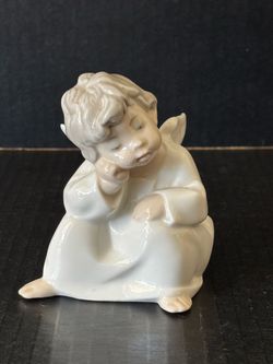 Vintage LLADRO Thinking Angel #4539 Figurine