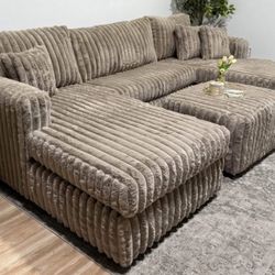 Large Double Chaise Sectional Couch - Delivery available