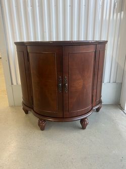 Demilune Cabinet in Cherry Wood Finish