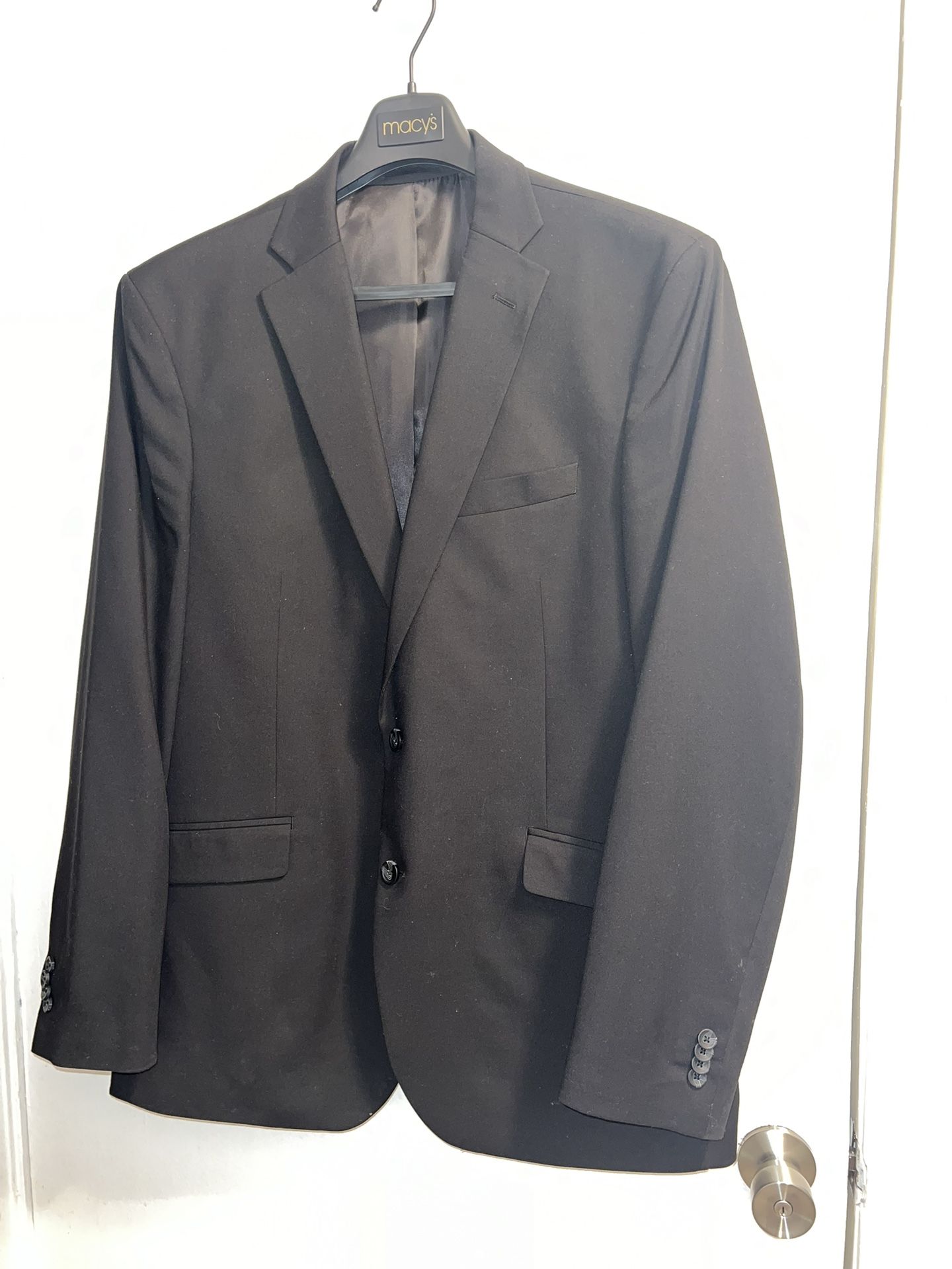 mens Kenneth Cole suit jacket (46L) and mens 36x30 dress pants ralph lauren- Color Black