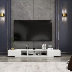AIEGLE Modern TV Stand for 100+ Inch TVs, 94.5" W Entertainment Center with 2 Drawers & Shelves, Large Media Console Table TV Cabinet with Storage