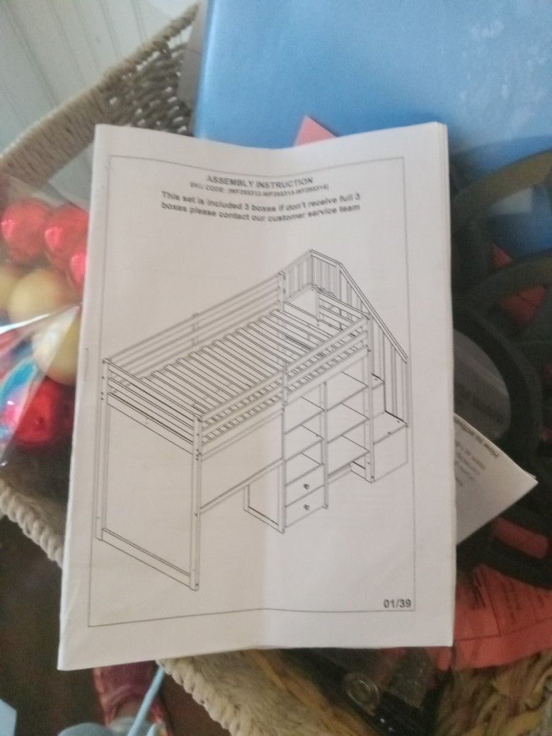 Grey Twin Loft Bed