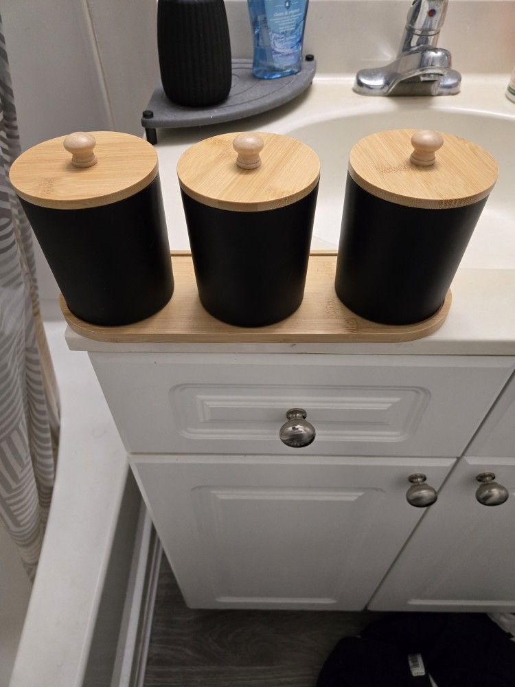 Black Ceramic Storage Containers