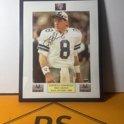 Troy Aikman 8x10 Autographed Photo In 15x12 Frame With Coa
