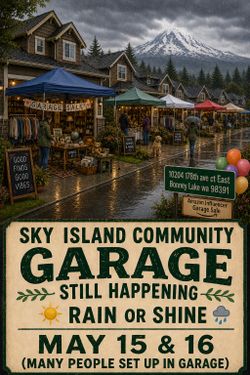 Huge community Yard sale- sky island Bonney lake ☀️🌧️