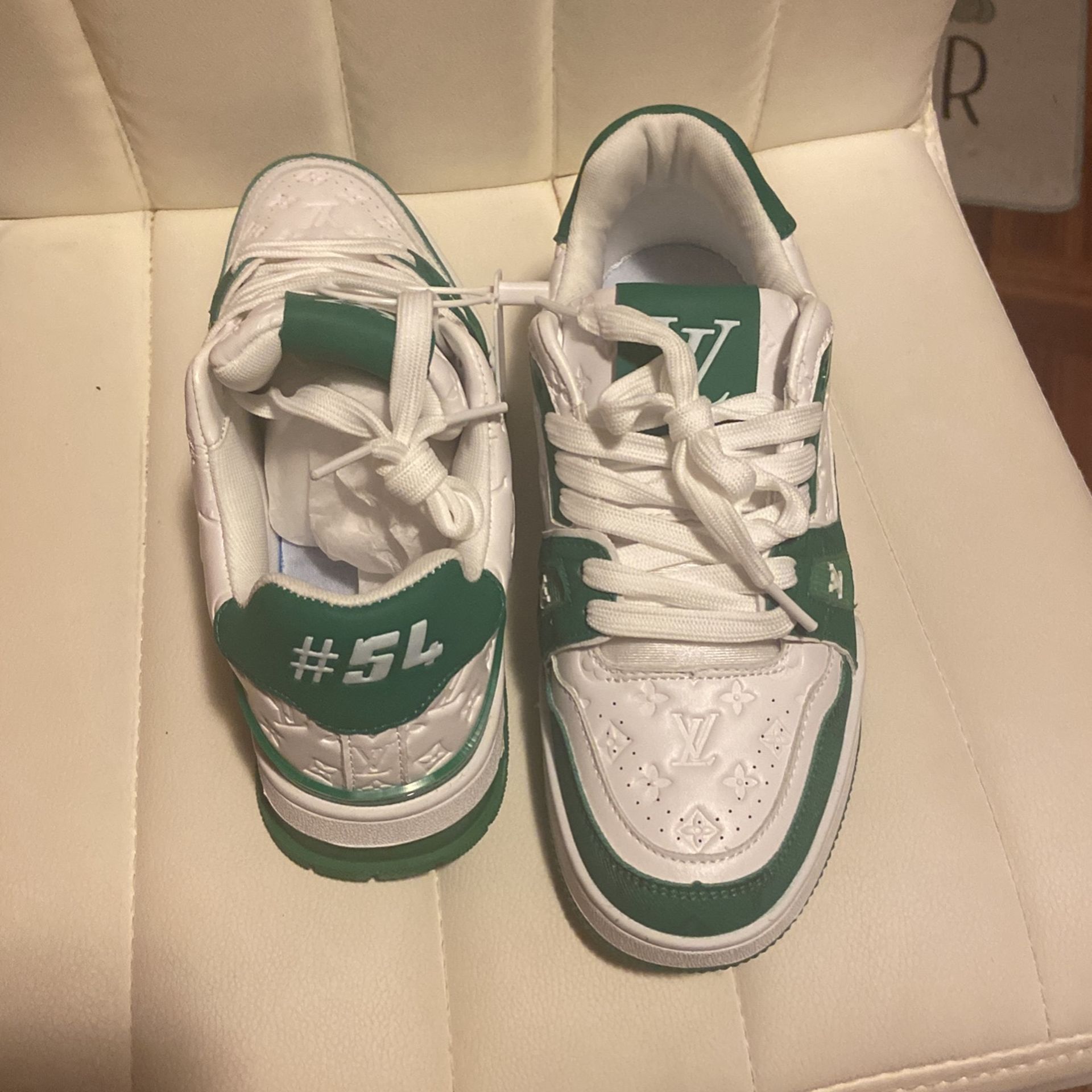 Louis Vuitton Green And White Shoes Size 7.5