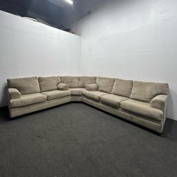 Ashley 3 Piece Beige Sectional Couch - With delivery And Setup