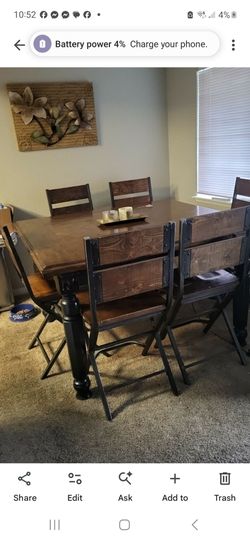 Won't last! 6 chair Wooden Dining table