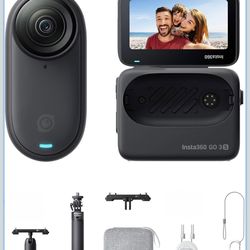 Insta360 GO 3S - 128 GB Ultimate Bundle Black 4K Tiny Portable Vlogging Camera, Hands-Free POVs,